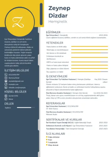 Sağlık Çalışanı Cv Örnekleri cv indir